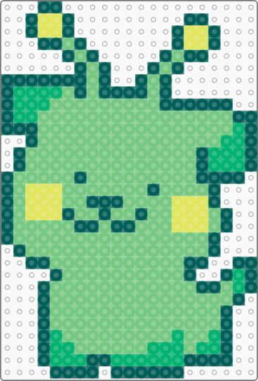 Alien Dog Perler - gray,teal,dog,alien