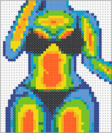 Thermal Woman Curvy Body - body,heatmap,colorful,orange,yellow,blue