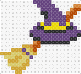 Witch Hat 2 - witch,broom,hat,halloween,purple,orange,yellow