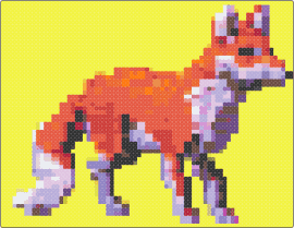 Pixelated Fox - fox,3d,animal,orange,yellow