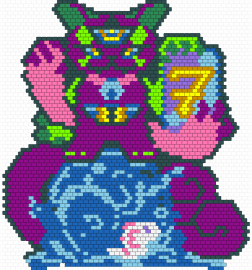 vapormutant manekineko - pink,gray,light blue,blue