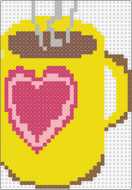COFFEE CUP - coffee,mug,heart,cup,food,drink,steam,yellow,pink,brown