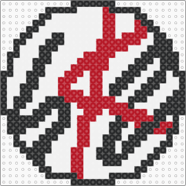 SKZ Logo Perler - skz,stray kids,kpop,music,logo,white,black,red