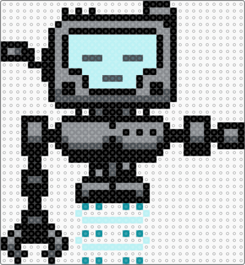 P03 inscryption - black, character, gray, inscryption, light blue, p03