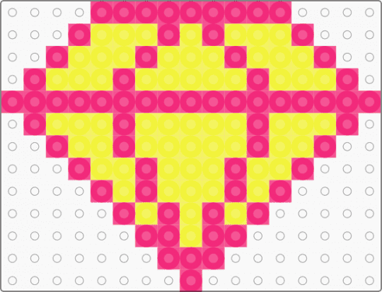pink and yellow diamond perler - pink,yellow,scene,scenecore,diamond,magenta,neon