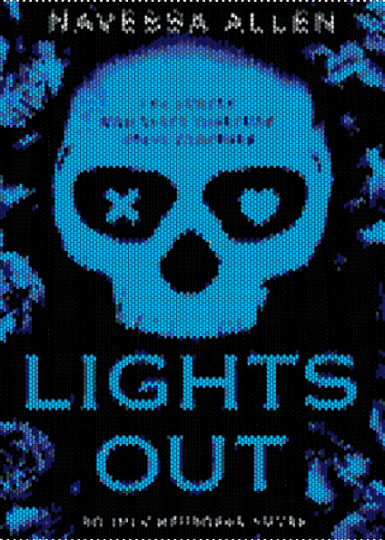 Lights out panel - lights out,navessa allen,skull,halloween,spooky,black,purple,light blue