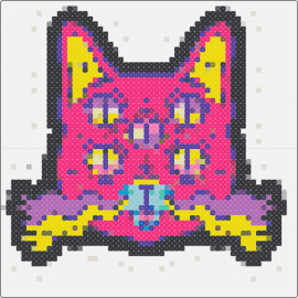 Trippy Cat - trippy,psychedelic,cat,eyes,rave,neon,pink,yellow