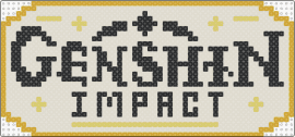 genshin impact logo - beige,genshin,genshinimpact,genshinlogo,anime,gaming,pc,pixelart,perler