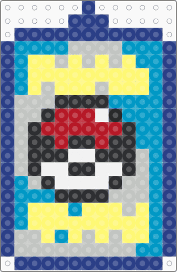pokeball - blue,light blue,yellow,beige