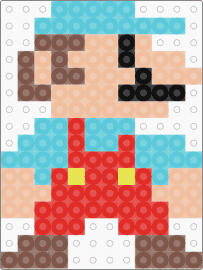 ICE MARIO SMB STYLE - mario,nintendo,character,video game,retro,light blue,red,tan