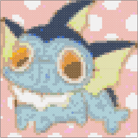 Derpy googly Vaporeon 2x2 - vaporeon,pokemon,eevee,silly,whimsical,playful,character,blue