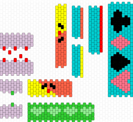 Clown base - pink,red,light blue