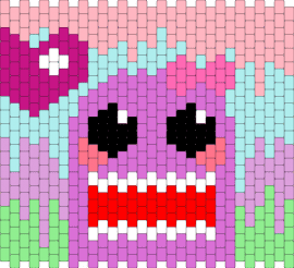 domo - domo,drippy,panel,heart,pink,red