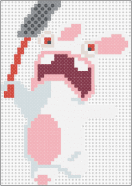 Raving Rabbid - rayman,raving rabbids,rabbit,video game,character,white,pink