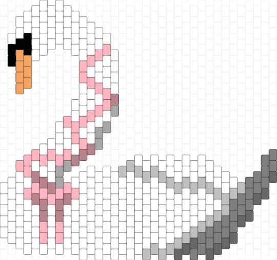 Ribbon Swan - white,pink,gray,beige