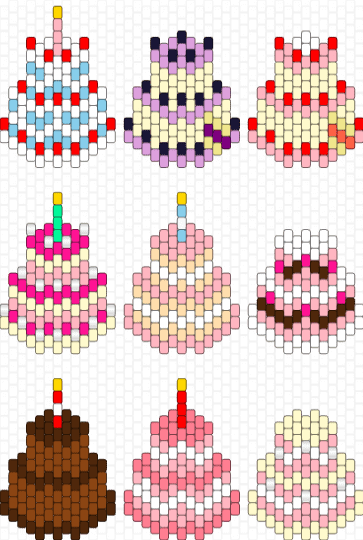 Cake charm (more variations) - pink,yellow,red