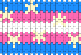 Trans Pride Flag with Stars - trans,pride,stars,cuff,pink,blue,white