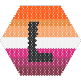 lesbian pattern - lesbian,pride,hexagon,orange,pink