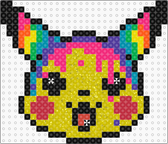 Trippy Pikachu Head - character, edm, pikachu, pink, pokemon, rave, trippy, yellow