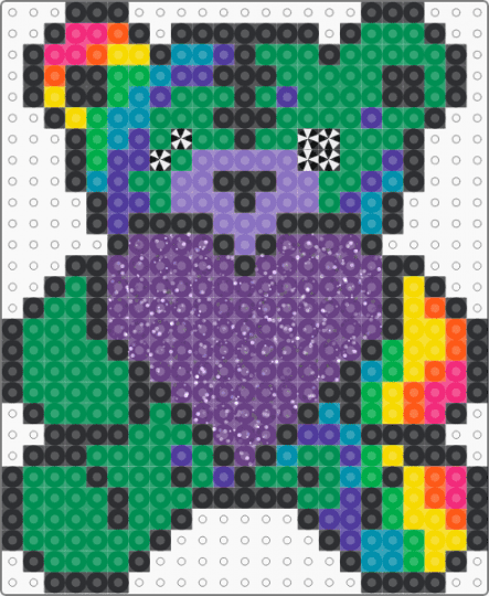 Trippy Level Up Bear with Heart - bear, edm, green, heart, level up, leveltronics, purple, rave, teddy bear, trippy