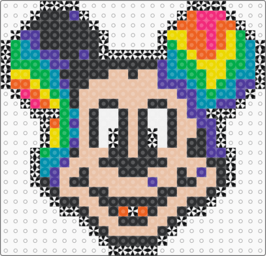 Trippy Mickey Mouse Head - beige, black, character, disney, edm, head, mickey, mickey mouse, purple, rave, trippy
