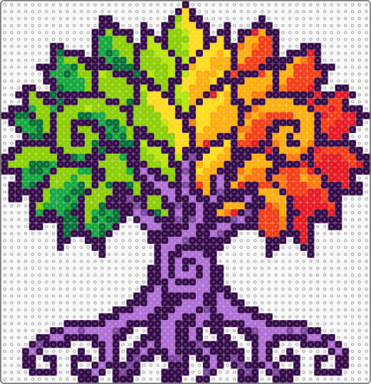 Trippy Tree of LIfe - colorful, cotdevolution, green, nature, purple, rainbow, tree, tree of life, trippy