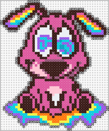 Trippy Courage the Cowardly Dog - brown, cartoon, character, cotdoldschoolcartoons, courage the cowardly dog, edm, pink, rainbow, rave, trippy