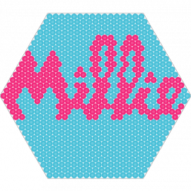Millie - millie,text,name,cursive,hexagon,sign,light blue,pink