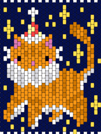 Clown kitty (used template) - cat,clown,stars,kitty,panel,playful,animal,orange,blue,yellow