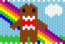 Domo - domo,rainbow,landscape,colorful,brown,light blue