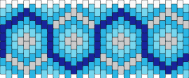 Ice - geometric,hexagon,zig zag,cuff,blue,light blue