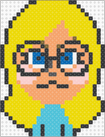 less beads lillie mii - mii,nintendo,portrait,character,video game,glasses,blonde,yellow,tan,blue