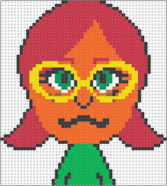 lizzy noelle - mii,nintendo,portrait,character,video game,orange,green