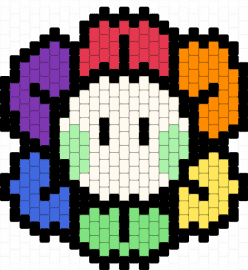 dandy - teal,red,orange,purple,dandys world,game,dandy,flower,charm,skibidi