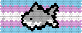 TRANS SHARKIE #2 - shark,trans,pride,cuff,gray,light blue,pink