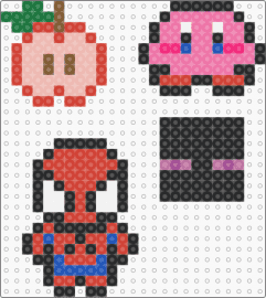 Kirby + Spiderman + Enderman + Apple - spiderman,kirby,apple,enderman,simpe,charms,pink,red,black