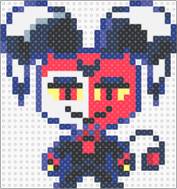 Tamagotchi inspired/chibi Blitzø - purple,blue,red,blitzo,blitz,helluva boss,hazbin hotel,tamagotchi,demon