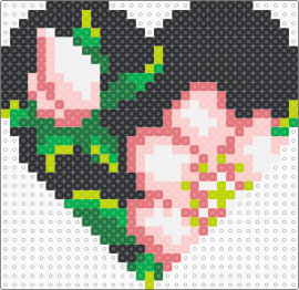 Rose Heart - heart,roses,flowers,love,valentine,black,pink,green