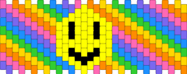 Rainbow stripes and smiley face. - smiley,neon,rainbow,emoji,cuff,diagonal,stripes,yellow,purple