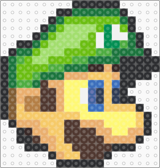 Melee Luigi - luigi,super smash bros,icon,head,character,green,brown,orange,yellow