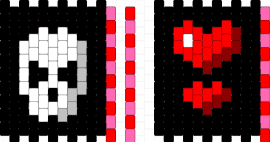 mini kandi bag pattern!! - black,red,kandi,bag,skull,heart,mini,cute
