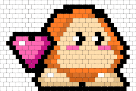 WADDLE DEE!! XD - orange,beige,flat,waddle dee,kirby,game,cute,heart,valentines day