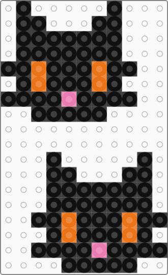 Black Cat - black, cat, earring, halloween, orange, small