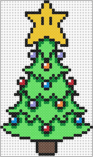 Mario's Christmas Tree - yellow,green,teal