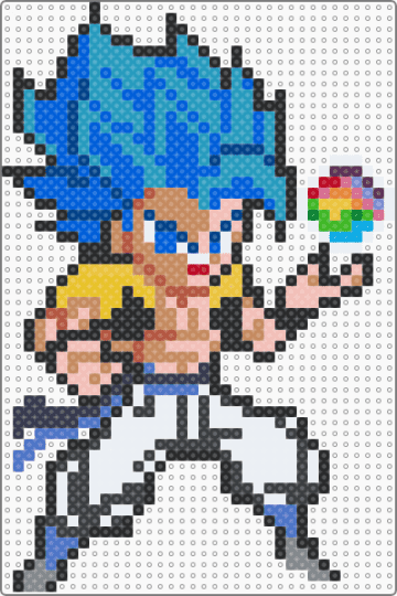Gogeta - blue,light blue,tan,beige