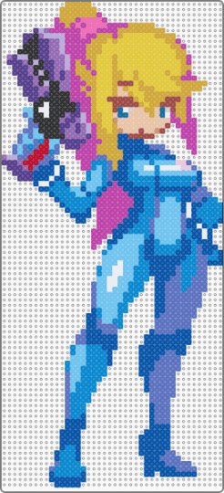 Samus Aran - blue,light blue,pink