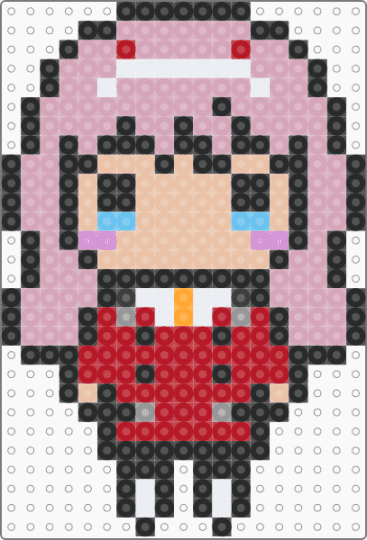 Chibi Zero Two - red,pink,beige
