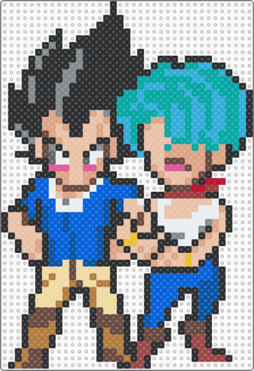 Vegeta & Bulma - vegeta,bulma,anime,dragon ball,dragon ball z,cartoon,tv show,blue,beige,light blue,colorful
