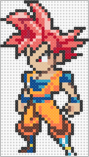 Goku SSJ GOD - brown,beige,orange,red