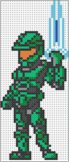 Master Chief with Energy Sword - master chief,halo,energy sword,video game,xbox,soldier,character,gaming,black,green,light blue